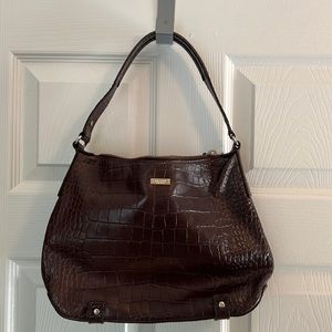 Kate Spade Mini Hobo Purse in printed brown Leather